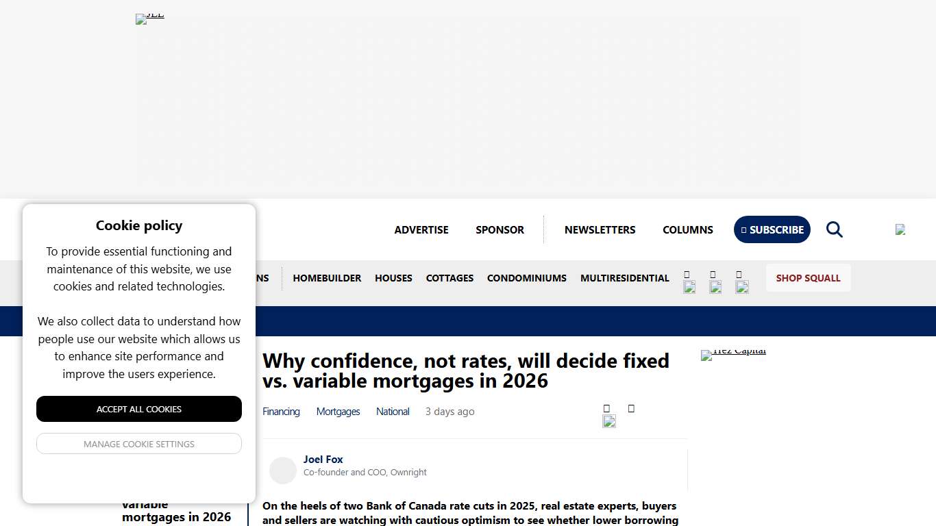 Why confidence, not rates, will decide fixed vs. variable mortgages in 2026 • RENXHomes • Renx Homes News Canada